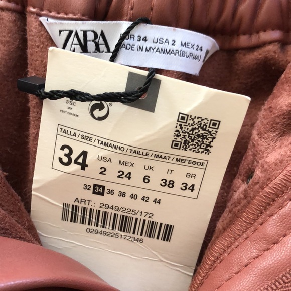 Zara high rise faux leather shorts - Picture 5 of 11